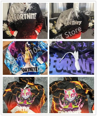 Llama Battle Royale F-Fortnited hættetrøjer med 3D-print til mænd, kvinder og børn, sweatshirts til drenge og piger, streetwear-pullover, grønne overdele