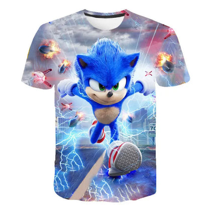 Men T Shirt Women Tee Boys Girls Top Adults Children Parent Child quick dry kid Tshirts Sonic Hedgehog Anime Peripheral Shirt