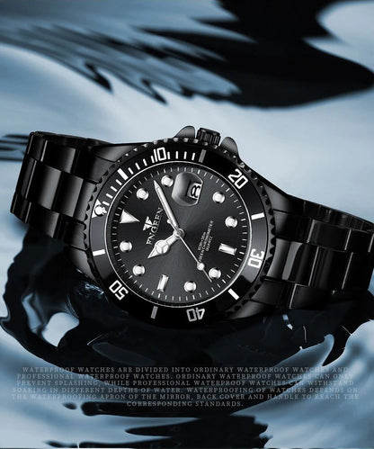 Orologio da polso al quarzo FNGEEN Son Brand di BINBOND con bracciale in acciaio inossidabile da uomo, luminescente e impermeabile, di lusso.