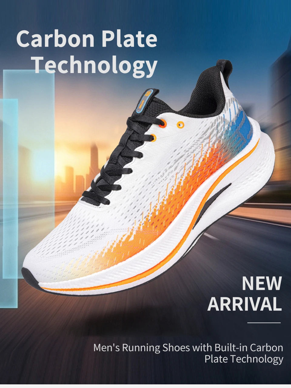 Baasploa Herren-Joggingsportschuhe mit Carbonplatte, professioneller Dämpfung, atmungsaktive rutschfeste Outdoor-Laufsneaker