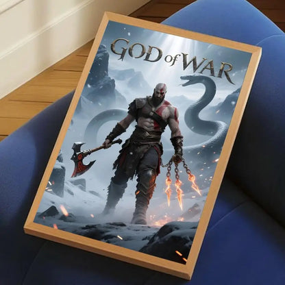 Game G-God of War Painting Calligraphy Canvas Poster Crease-Free Waterproof & Durable Wall Decor for All Spaces