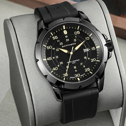 Orologio da uomo SAPPHERO – Orologio al quarzo di lusso, impermeabile fino a 50 m, dotato di un meccanismo importato e di una cassa in acciaio inossidabile – Un’idea regalo ideale per l’uomo.