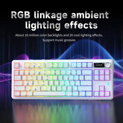 Ajazz AK870 V2 Gaming Mechanical Keyboard is a Hot-Swappable RGB Wired Gaming Keyboard Suitable for Various Scenarios on Laptops