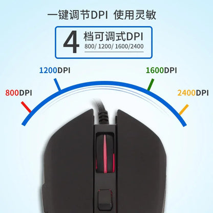 USB-C Wired Gaming Mouse with RGB Backlight, 2400 DPI Silent Computer Mouse for Type-C Laptop, Ergonomic USB-C Gaming Mouse for PC & Notebook