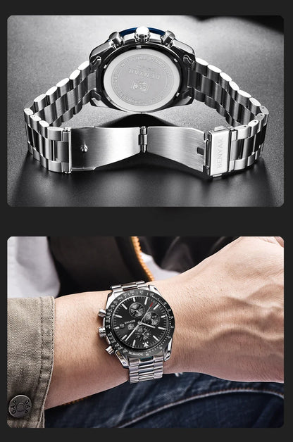Orologio da uomo BENYAR 5140, orologio sportivo casual, orologio al quarzo di lusso impermeabile, cronografo militare di marca di alta gamma.