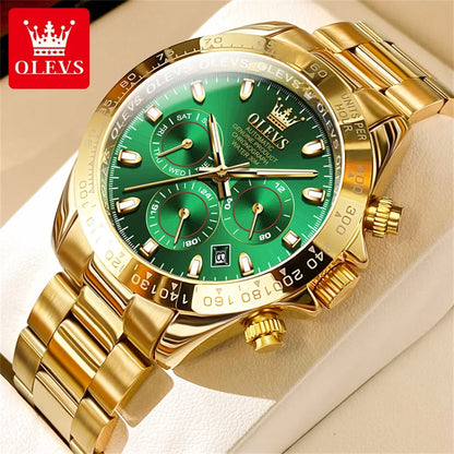 OLEVS 6638 Original Brand Classic Man Watch Luxury Automatic Mechanical Wrist Watches for Men Chronograph Waterproof Men's Watch