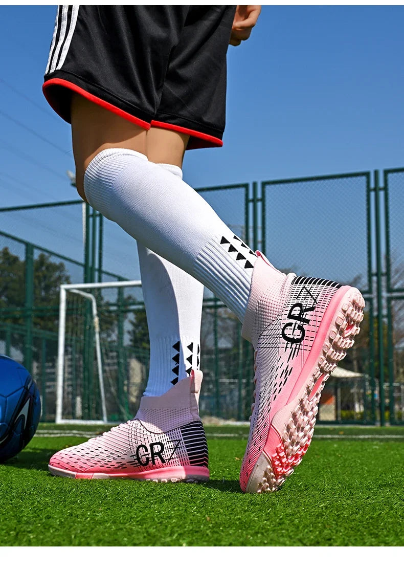 Nouvelles chaussures de football pour hommes, crampons pour terrain en herbe, baskets, chaussures de football de haute qualité, antidérapantes, montantes, pour futsal, matchs en salle, best-seller FG/TF
