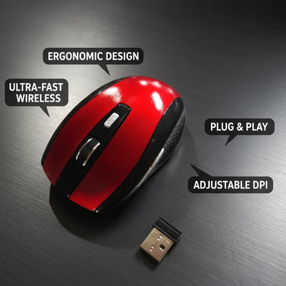 2.4G Wireless Mouse,7500 DPI,6 Buttons, 4-Ways Scroll Optical Gaming Mouse,Ergonomic Design For Desktop&Macbook PC Laptop