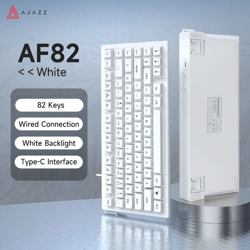 AJAZZ AF82 Low-Proflie Electrostatic Keyboard  4000mAh Trl-Mode 75% Type-C Display Screen  Keyboard Office Gaming E-sport