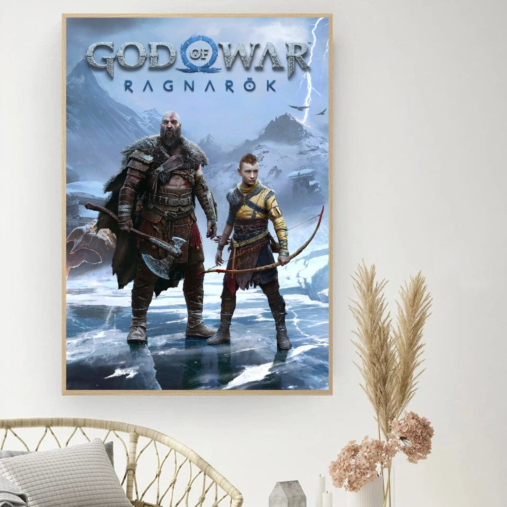 Póster del juego «God of War» - Póster de cine vintage para hacer tú mismo - Cuadro decorativo - Pegatinas para el estudio - Cuadro de pared de tamaño pequeño