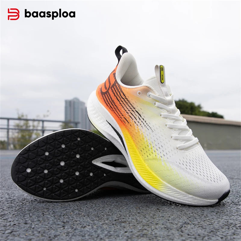 Baasploa Herren-Joggingsportschuhe mit Carbonplatte, professioneller Dämpfung, atmungsaktive rutschfeste Outdoor-Laufsneaker
