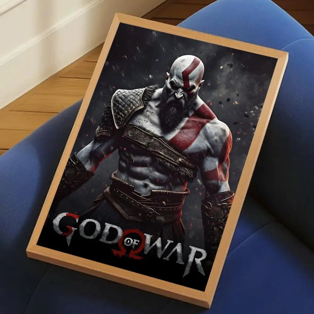 Game G-God of War Painting Calligraphy Canvas Poster Crease-Free Waterproof & Durable Wall Decor for All Spaces