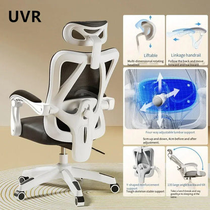 UVR Gaming Computer Chair Mesh Breathable Staff Chair Ergonomic Design Armrest Chair Sitting Comfor THome Office Chair Furniture