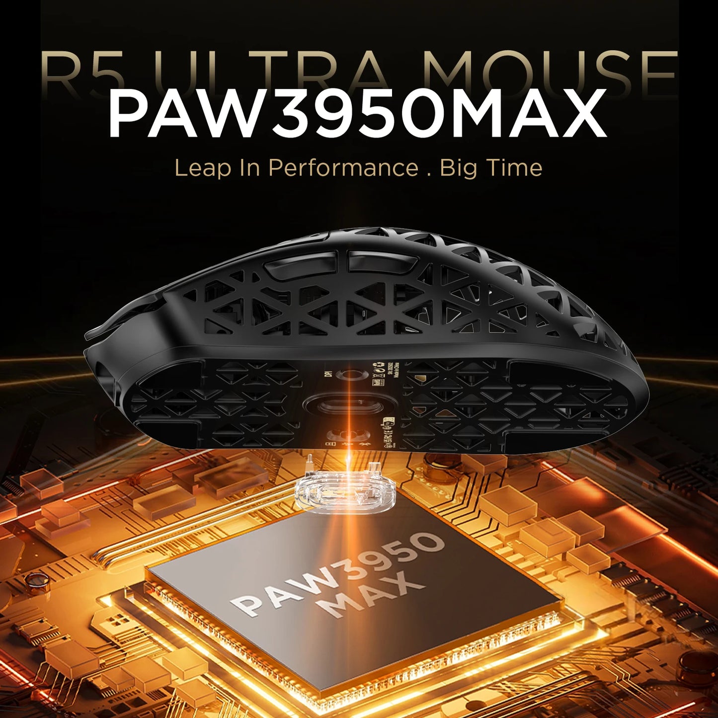 ATTACK SHARK R5 Ultra Carbon Fiber Wireless Gaming Mouse, PixArt PAW3950MAX Gaming Sensor, 42000DPI, 8000Hz, MCU Nordic 52840