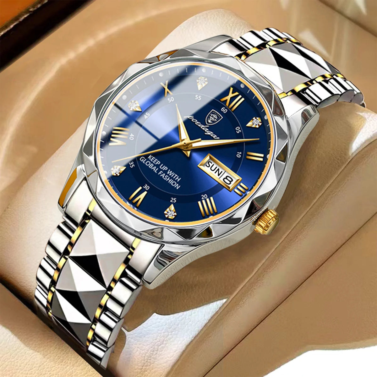 Orologio da uomo POEDAGAR Business Luxury, impermeabile, in acciaio inossidabile, luminescente, con data e giorno della settimana, stile sportivo, al quarzo.