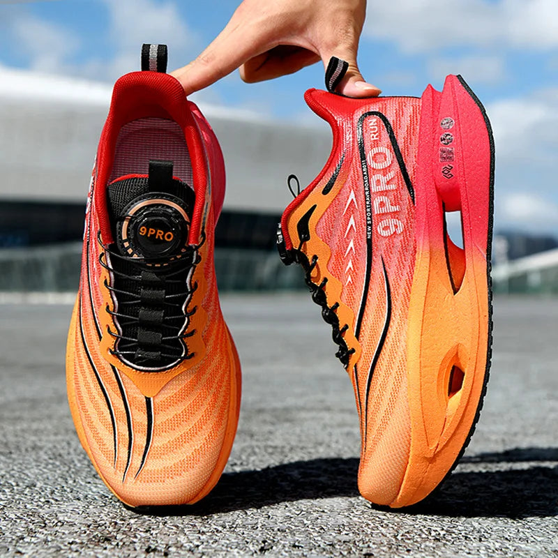 Unisex Performance Carbon Plate Running Shoes Wide Fit Non-Slip Breathable Racing Sports Sneakers for Men Women Workout Marathon