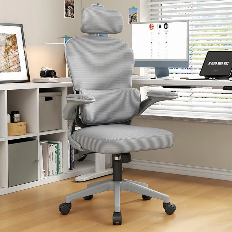 Chaise de bureau ergonomique pour le gaming avec soutien lombaire, chaise d'ordinateur pivotante confortable pour la maison, idéale pour les longues sessions de travail