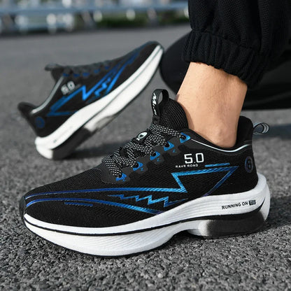 Herren-Sportschuhe – professionelle, gedämpfte Laufschuhe mit Carbonplatte, atmungsaktive Schnür-Sneaker für Freizeit, Marathon und Training