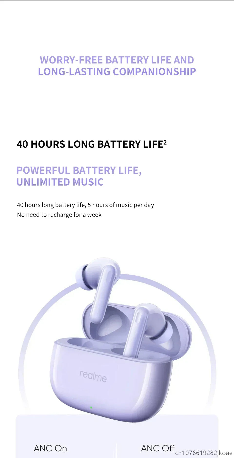 realme Buds T310 Earphones 46dB Active Noise Cancelling HiFi Wireless Headphones Bluetooth 5.4 Game Music Headset Long Standby