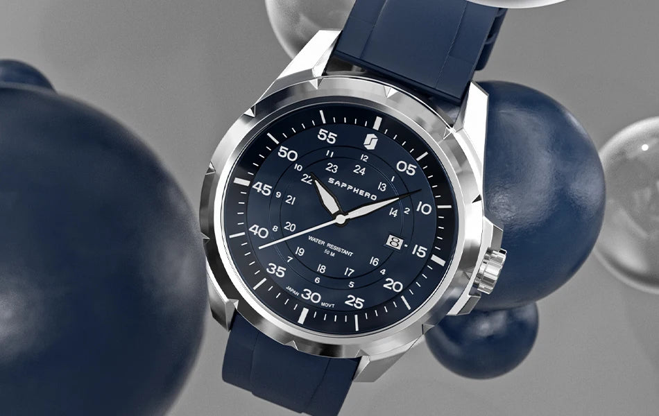 Orologio da uomo SAPPHERO – Orologio al quarzo di lusso, impermeabile fino a 50 m, dotato di un meccanismo importato e di una cassa in acciaio inossidabile – Un’idea regalo ideale per l’uomo.