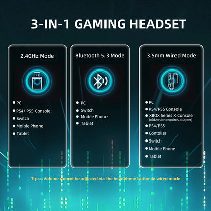 ATTACK SHARK L80PRO 3-IN-1 Gaming Headset can make more stable connection & low-latency,dual microphone design ,40mm