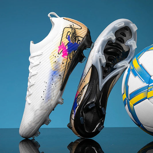 New Men Football Boots Cleats Training Shoes Soccer Shoes Non-Slip Match Ultralight Soccer FG Long Spikes Outdoor Drop Shipping