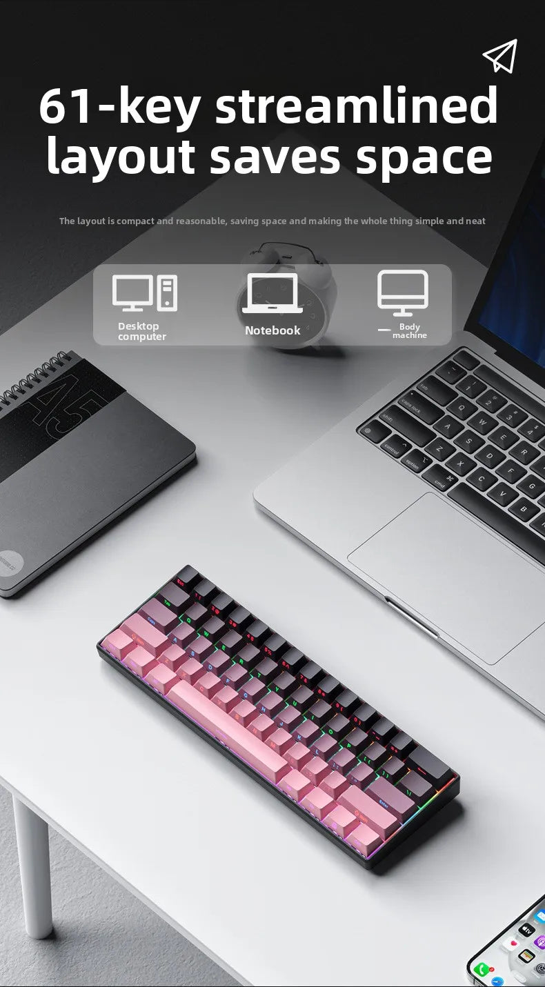 Keyboard Bluetooth Wireless Mechanical keyboards rgb Gamer teclado para tablet mecanico 60% ipad Backlit Mini usb key board