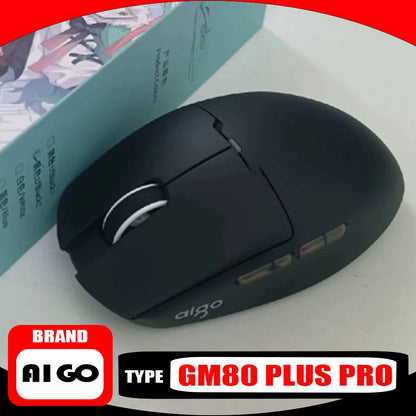 Aigo GM80 PLUS PRO Wireless Mouse Bluetooth PAW3311/PAW3395 Lightweight 1000HZ Wired Three-mode Gaming E-sports Mouse Gift