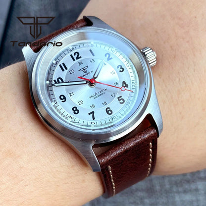 Tandorio 36mm Fashion 20BAR automatische Taucher- und Pilotenuhr für Herren und Damen, NH35/PT5000/Miyota8215 Uhrwerk, Saphir-Armbanduhr, grüne Leuchtmasse