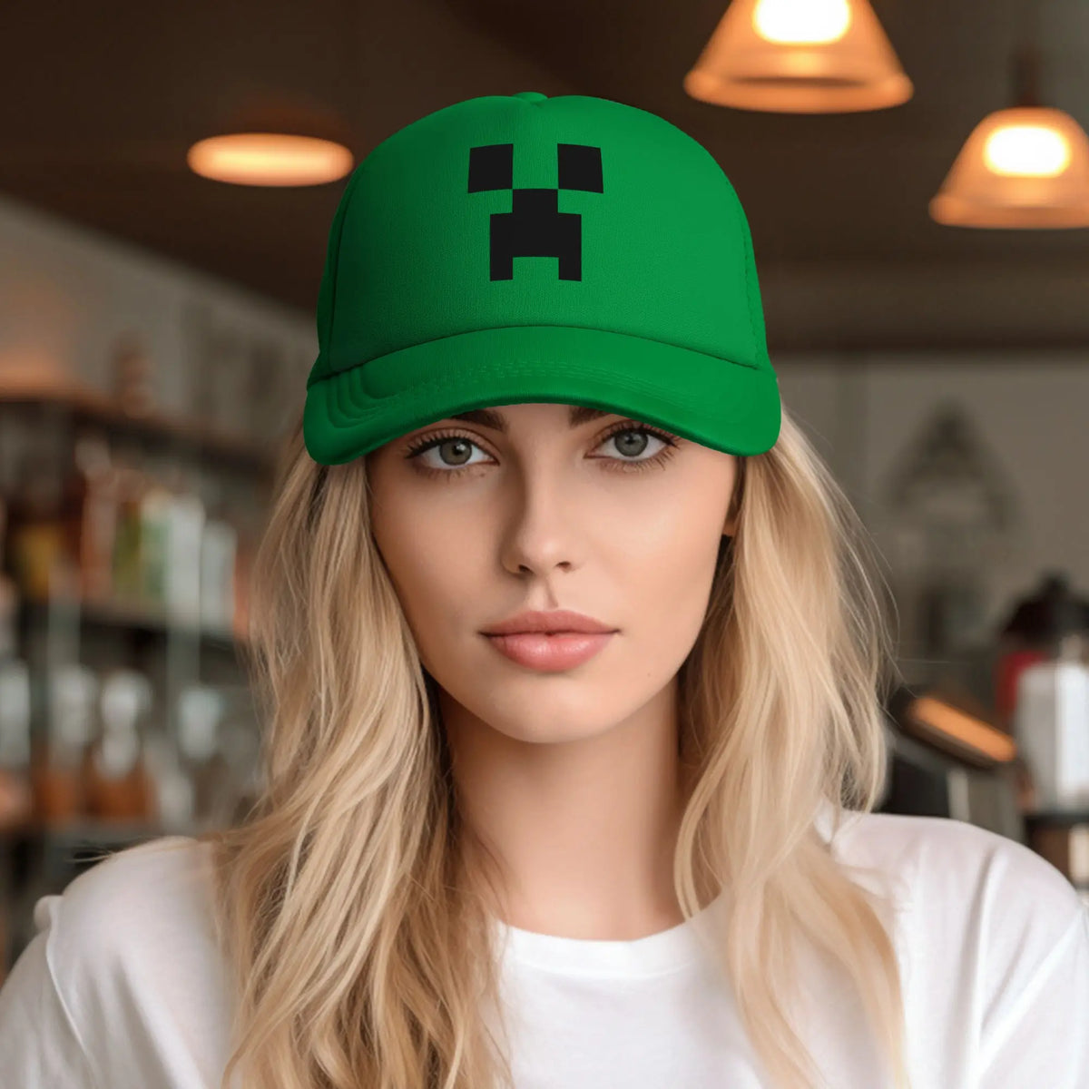 Kapa za odrasle Creepers z velikim čelom, v slogu videoigric, v stilu Trucker, mrežasta bejzbolska kapa, poliestrska kapa, sončna kapa, nastavljiva dirkaška kapa, poletna