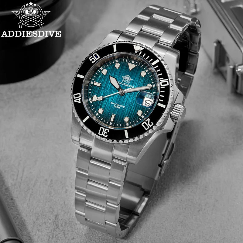 ADDIESDIVE Hot selling Men's Automatic Watch Sapphire Glass 200m Waterproof Watch BGW9 Night Light Classic Men's Watch AD2536