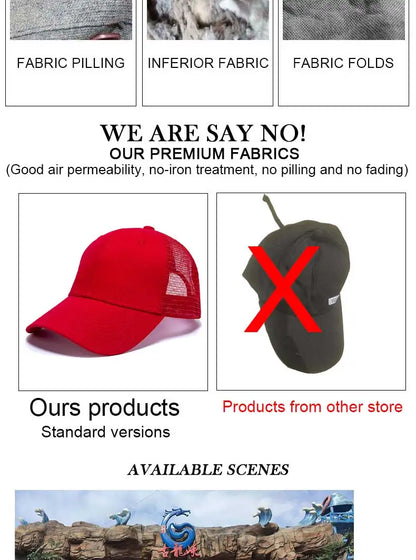 Wholesale Hat Baseball Caps Men's  Casual Caps Women's Mesh Hats Unisex Hats Custom Logo Hat Embroidered Hats
