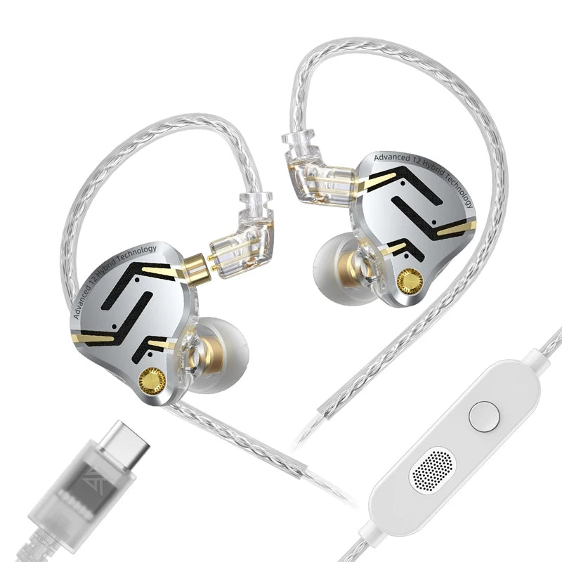 KZ ZS12 PRO 2 Flagship-Grade Super-Linear Hybrid IEM Earphones HiFi Bass In Ear Headphones Esports Gaming Headest Wired Earbuds