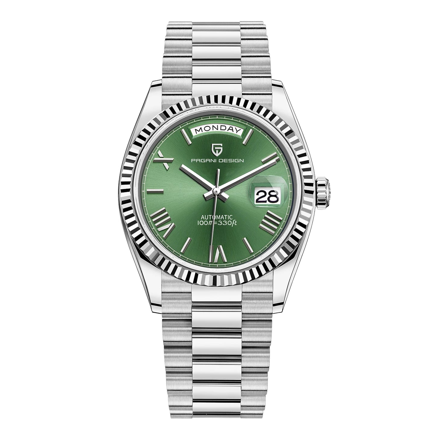 PAGANI DESIGN Men's Watches Green Luxury Automatic Watch For Men ST16 Mechancial Wrist watch Men For 2025 New Stainless steel