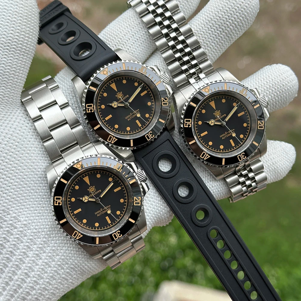 STEELDIVE SD1954V Ceramic Bezel 41MM Stainless Steel Case 300M Waterproof Vintage Luminous NH35 Automatic Mens Dive Watch