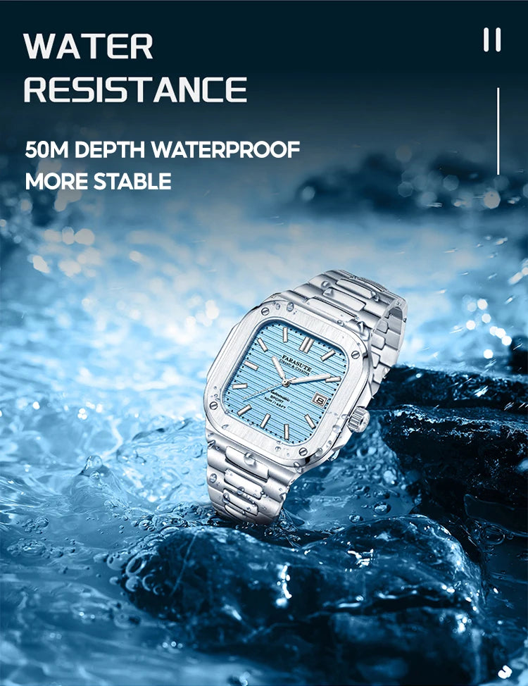 Montre de luxe automatique pour homme FARASUTE, mouvement Miyota9019, ultra-fine (8,9 mm), luminescente, étanche à 5 ATM