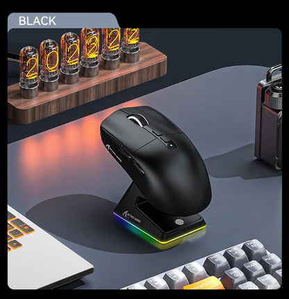 ATTACK SHARK X6 Tri-mode Gaming Mouse with Magnetic Charging Dock, PixArt PAW3395 Sensor, 26K DPI, 49g Ultralight, for PC/Mac