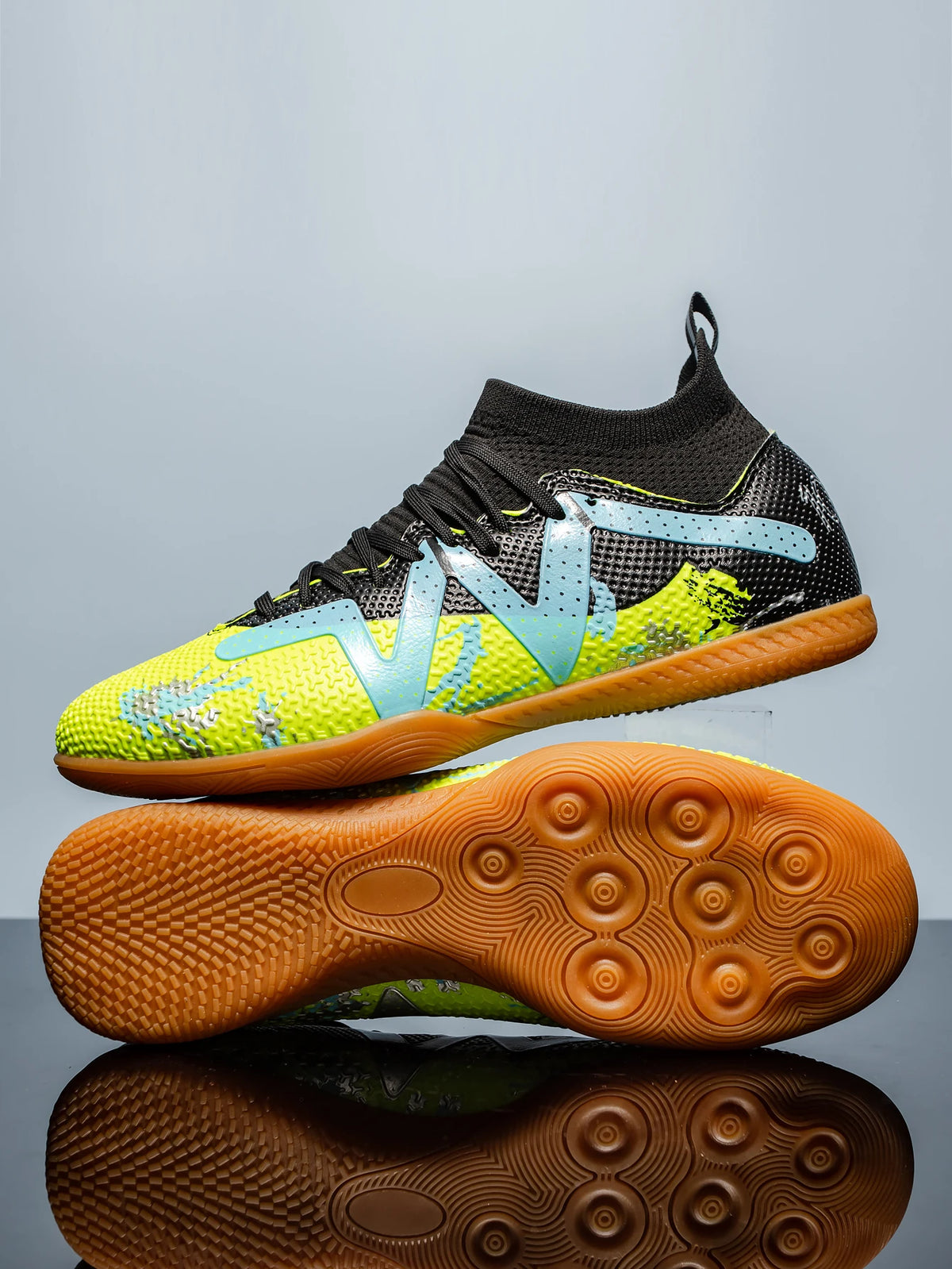 Professional Men's Indoor Flat-Bottomed Football Shoes Adult Durable Comfortable Training Shoes Teenagers Non-Slip Soccer Shoes