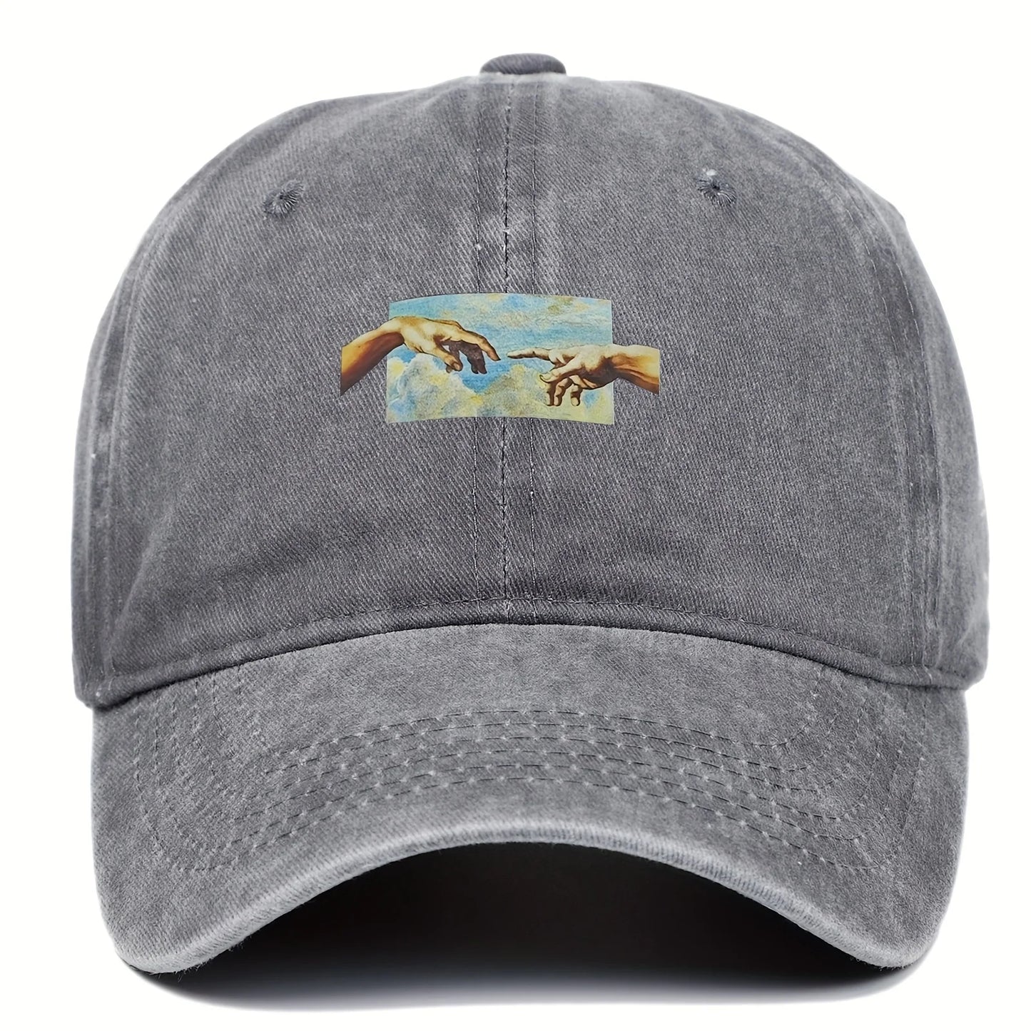 Vintage printed baseball cap, vintage and versatile for both men and women, daily casual and fashionable curved brim hat