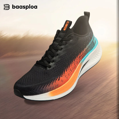 Baasploa Herren-Joggingsportschuhe mit Carbonplatte, professioneller Dämpfung, atmungsaktive rutschfeste Outdoor-Laufsneaker