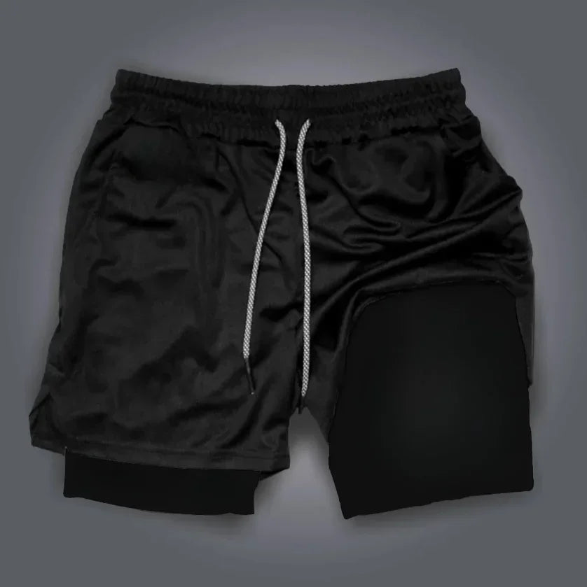 2026 Summer Dragon Ball  Goku Wolf Samurai 2-in-1 Gym Shorts 100% Cotton Oversized Fitness Retro Streetwear Unisex  Adults Kids