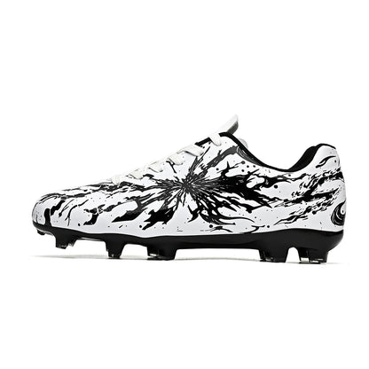 Chaussures de football pour hommes, modèle AG FG Hybrid, avec crampons, tige en PU confortable et semelle absorbant les chocs, idéales pour l’entraînement sur gazon naturel.