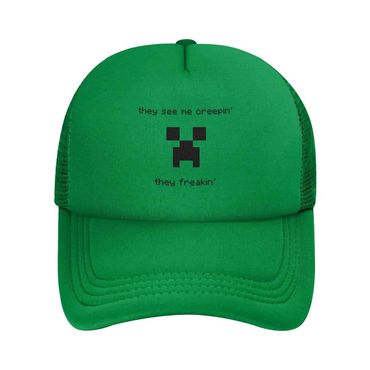 Kapa za odrasle Creepers z velikim čelom, v slogu videoigric, v stilu Trucker, mrežasta bejzbolska kapa, poliestrska kapa, sončna kapa, nastavljiva dirkaška kapa, poletna