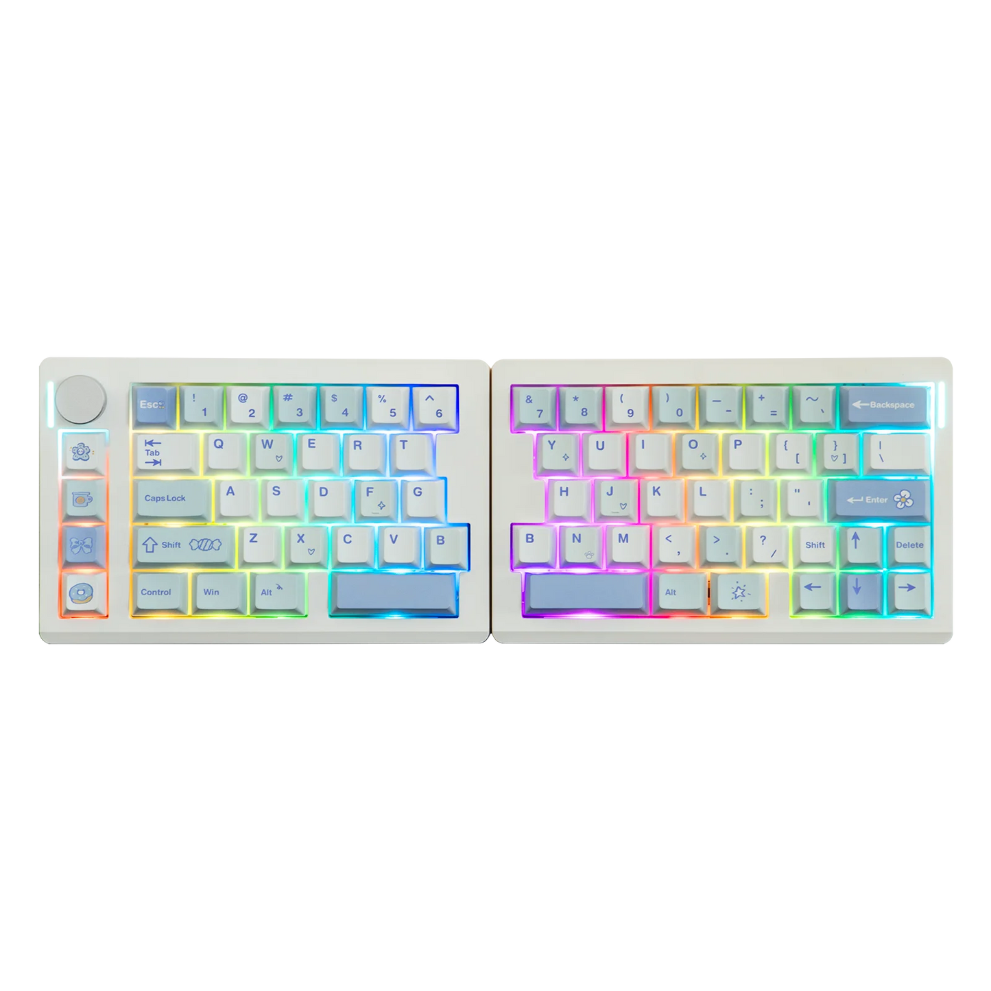 EPOMAKER Split70 QMK/VIA 70% Split Layout Hot-Swap Wired/BT/2.4Ghz Wireless Mechanical Gaming Keyboard with Programmable Knob