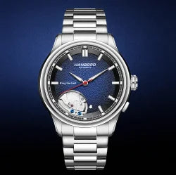 Orologio meccanico automatico da uomo, modello «Cielo stellato»: design scheletrato, stile costellazione, cassa in acciaio inossidabile, quadrante in rilievo, funzione luminescente e impermeabilità.