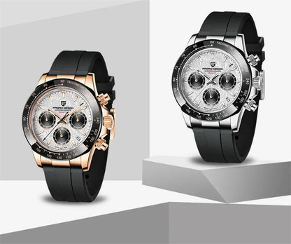 Originale neue PAGANI DESIGN PD-1664 Luxus-Herrenuhr mit japanischem VK63-Quarzwerk, Saphirglas, wasserdichtem Chronographen, Gold