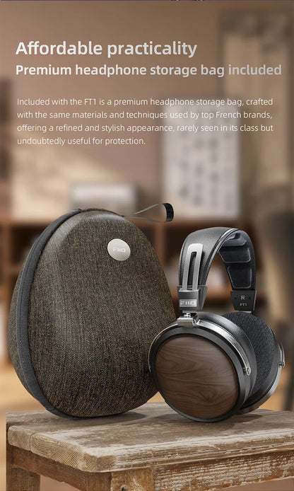 FiiO FT1 Headphones Professional Monitor North American Walnut HIFI Music Wired Headset Shanling