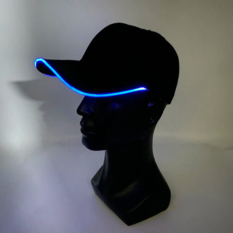 Fashion Glowing Baseball Cap LED Light Up Hip Hop Hat Bar Club Props Fluorescent Hat Men Women DJ Dance Supplies Costume