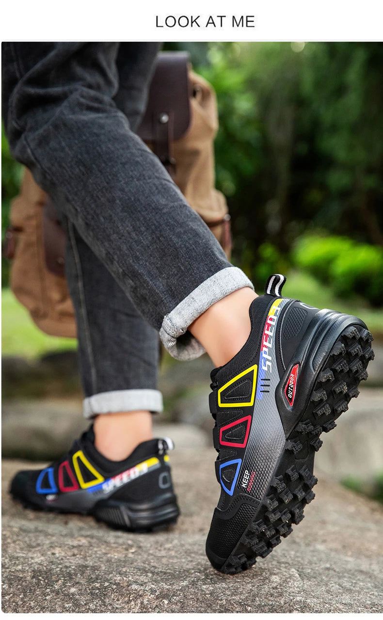 Zapatillas de ciclismo para hombre, calzado outdoor de montaña y cross-country, antideslizante y resistente al desgaste, para entrenamiento de ciclismo y senderismo