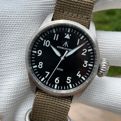 STEELFLIER Official SF743 Quartz Pilot VH31 Steel Strap Onion Crown 20Bar Waterproof Sapphire Crystal Luxury Dive Luminous Watch